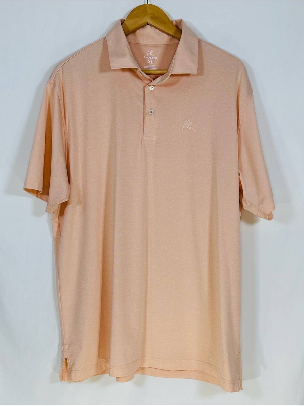 Rhoback Polo Shirt Mens XL Stretch Golf Performance Dog Logo Tennis Preppy